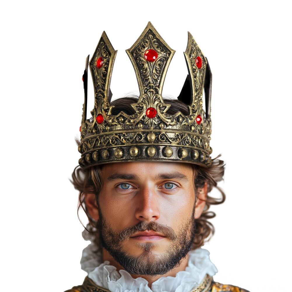 3104 King Crown Antique Gold Crown Adjustable Royal Prince Tiara Cosplay